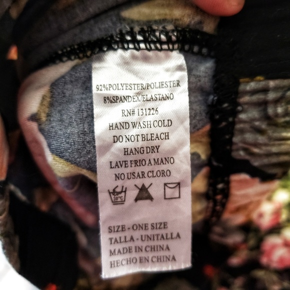 4/$25 Floral Stretchy Full Length Womens Leggings - Picture 2 of 3